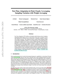 Test-Time Adaptation in Point Clouds: Leveraging Sampling Variation with Weight Averaging