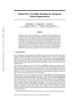 OnlineTAS: An Online Baseline for Temporal Action Segmentation