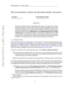 Data movement limits to frontier model training