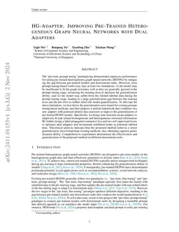 HG-Adapter: Improving Pre-Trained Heterogeneous Graph Neural Networks
  with Dual Adapters