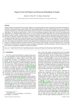 Negative-Free Self-Supervised Gaussian Embedding of Graphs