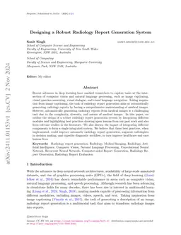 Designing a Robust Radiology Report Generation System