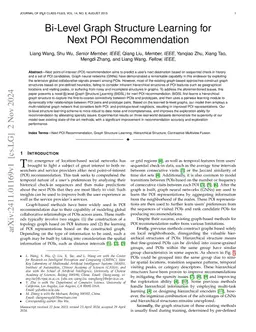 Bi-Level Graph Structure Learning for Next POI Recommendation