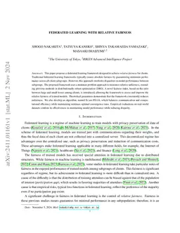 Federated Learning with Relative Fairness