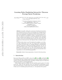 Learning Rules Explaining Interactive Theorem Proving Tactic Prediction