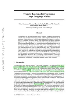 Transfer Learning for Finetuning Large Language Models