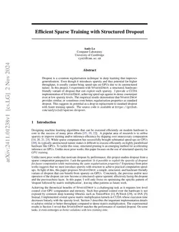 Efficient Sparse Training with Structured Dropout