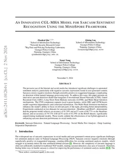 An Innovative CGL-MHA Model for Sarcasm Sentiment Recognition Using the
  MindSpore Framework