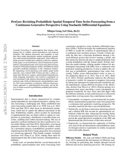ProGen: Revisiting Probabilistic Spatial-Temporal Time Series
  Forecasting from a Continuous Generative Perspective Using Stochastic
  Differential Equations
