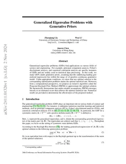 Generalized Eigenvalue Problems with Generative Priors