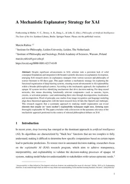 A Mechanistic Explanatory Strategy for XAI