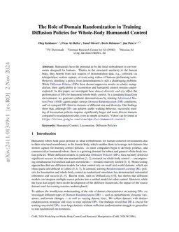 The Role of Domain Randomization in Training Diffusion Policies for
  Whole-Body Humanoid Control