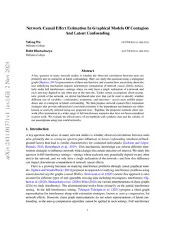 Network Causal Effect Estimation In Graphical Models Of Contagion And Latent Confounding