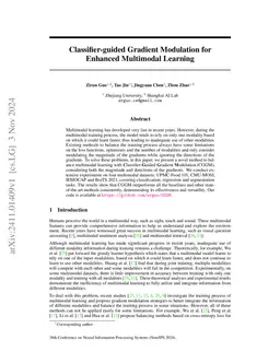 Classifier-guided Gradient Modulation for Enhanced Multimodal Learning