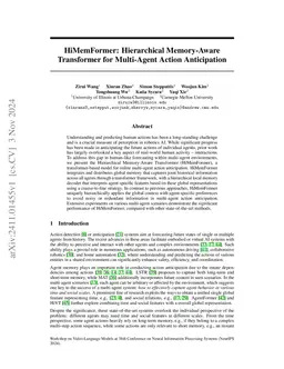 HiMemFormer: Hierarchical Memory-Aware Transformer for Multi-Agent
  Action Anticipation