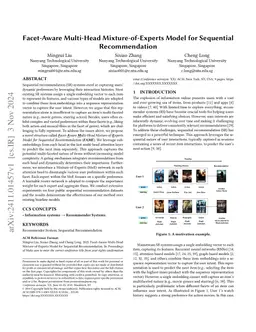 Facet-Aware Multi-Head Mixture-of-Experts Model for Sequential Recommendation