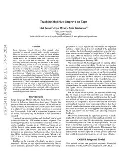 Teaching Models to Improve on Tape