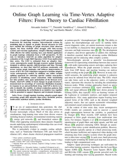 Online Graph Topology Learning via Time-Vertex Adaptive Filters: From Theory to Cardiac Fibrillation
