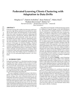 Federated Learning Clients Clustering with Adaptation to Data Drifts