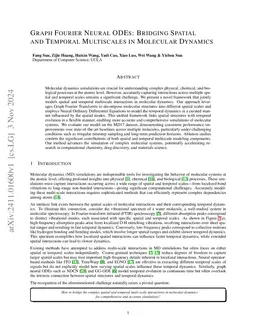 Graph Fourier Neural ODEs: Modeling Spatial-temporal Multi-scales in Molecular Dynamics