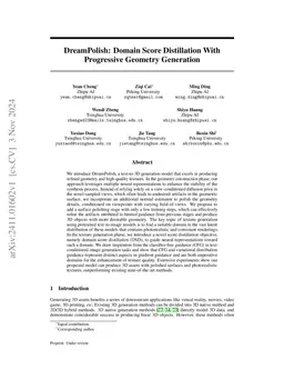 DreamPolish: Domain Score Distillation With Progressive Geometry
  Generation