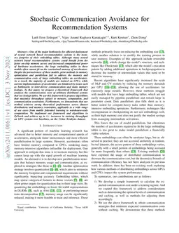 Stochastic Communication Avoidance for Recommendation Systems