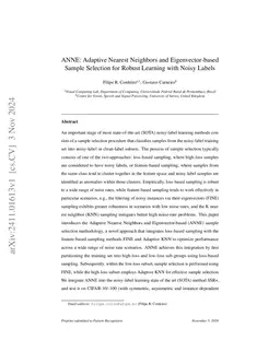 ANNE: Adaptive Nearest Neighbors and Eigenvector-based Sample Selection
  for Robust Learning with Noisy Labels