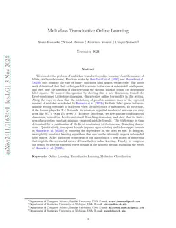 Multiclass Transductive Online Learning