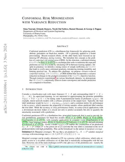 Conformal Risk Minimization with Variance Reduction