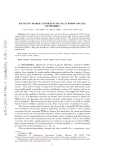 Entropy stable conservative flux form neural networks