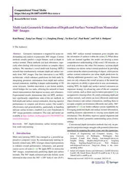 Multi-task Geometric Estimation of Depth and Surface Normal from
  Monocular 360° Images