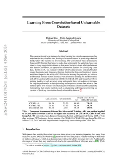 Learning from Convolution-based Unlearnable Datasets