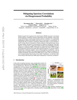 Mitigating Spurious Correlations via Disagreement Probability