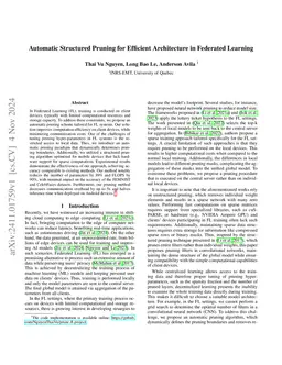 Automatic Structured Pruning for Efficient Architecture in Federated
  Learning