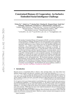 Constrained Human-AI Cooperation: An Inclusive Embodied Social Intelligence Challenge