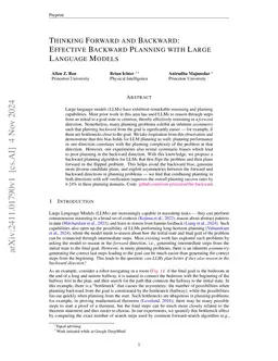 Thinking Forward and Backward: Effective Backward Planning with Large
  Language Models