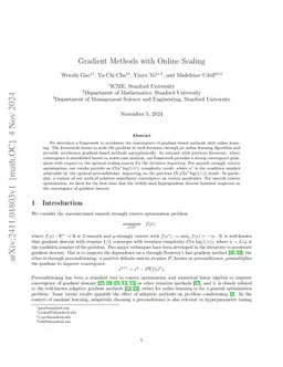 Gradient Methods with Online Scaling