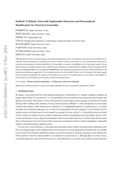 DeMod: A Holistic Tool with Explainable Detection and Personalized
  Modification for Toxicity Censorship