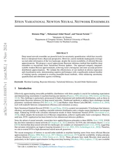 Stein Variational Newton Neural Network Ensembles