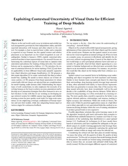 Exploiting Contextual Uncertainty of Visual Data for Efficient Training
  of Deep Models