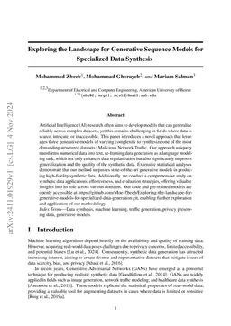 Exploring the Landscape for Generative Sequence Models for Specialized
  Data Synthesis