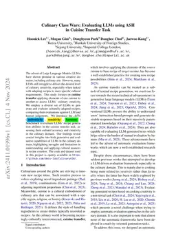 Culinary Class Wars: Evaluating LLMs using ASH in Cuisine Transfer Task