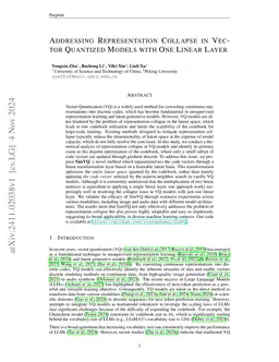 Addressing Representation Collapse in Vector Quantized Models with One Linear Layer