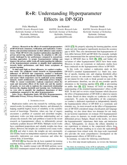R+R:Understanding Hyperparameter Effects in DP-SGD