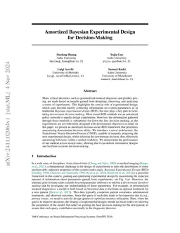 Amortized Bayesian Experimental Design for Decision-Making