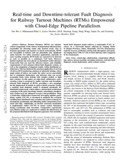 Real-time and Downtime-tolerant Fault Diagnosis for Railway Turnout
  Machines (RTMs) Empowered with Cloud-Edge Pipeline Parallelism