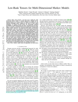 Low-Rank Tensors for Multi-Dimensional Markov Models
