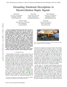 Grounding Emotional Descriptions to Electrovibration Haptic Signals