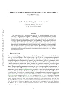 Theoretical characterisation of the Gauss-Newton conditioning in Neural Networks