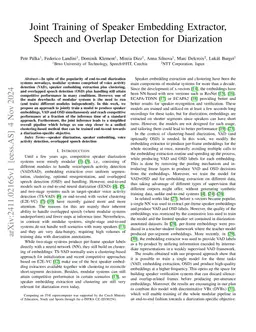 Joint Training of Speaker Embedding Extractor, Speech and Overlap
  Detection for Diarization